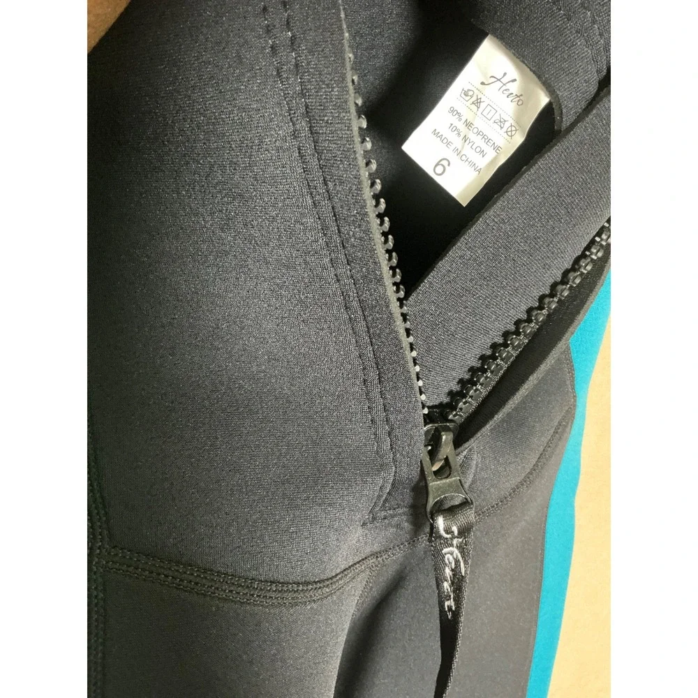 Hevto Wetsuit Kids 6 Blue Excellent 3/2mm‎ Neoprene Full Suit Thermal Back Zip